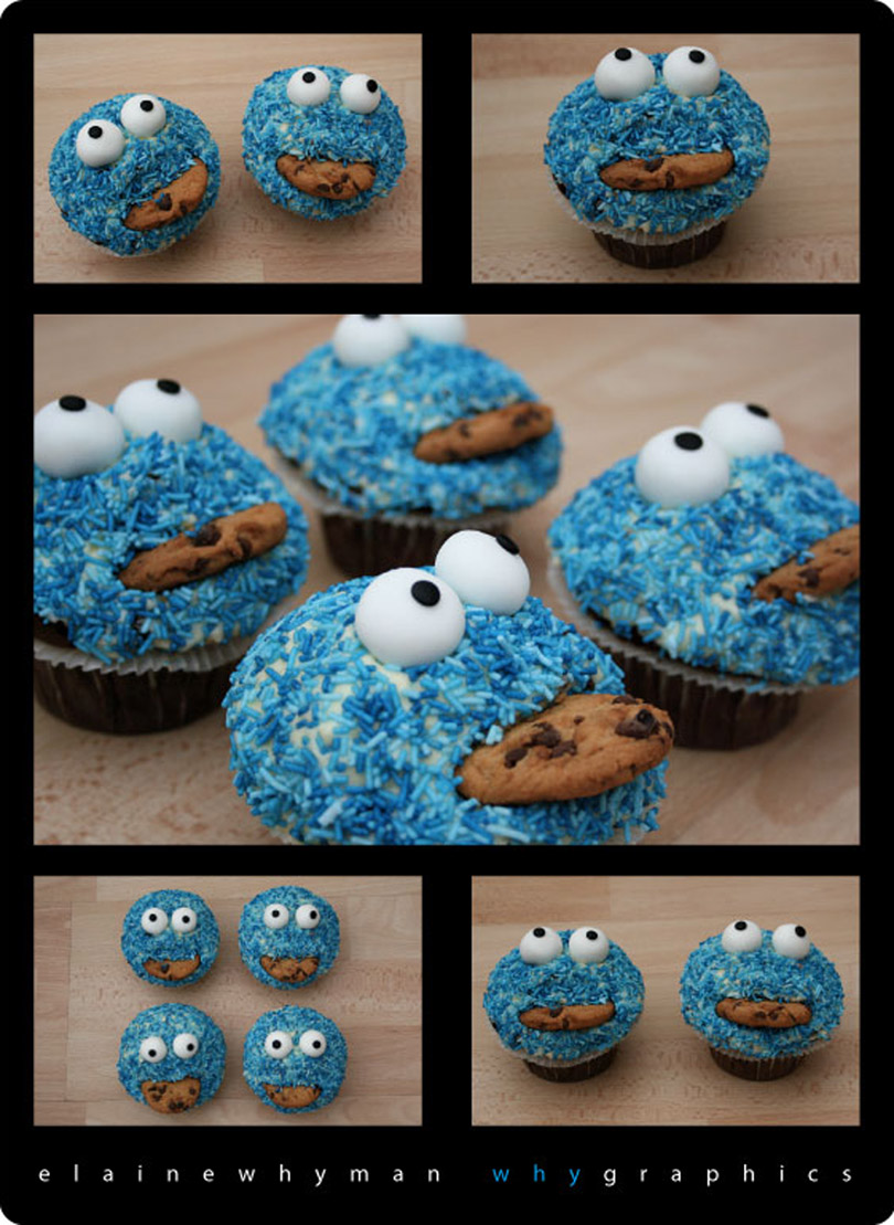 Cookie Monster Cup Cakes