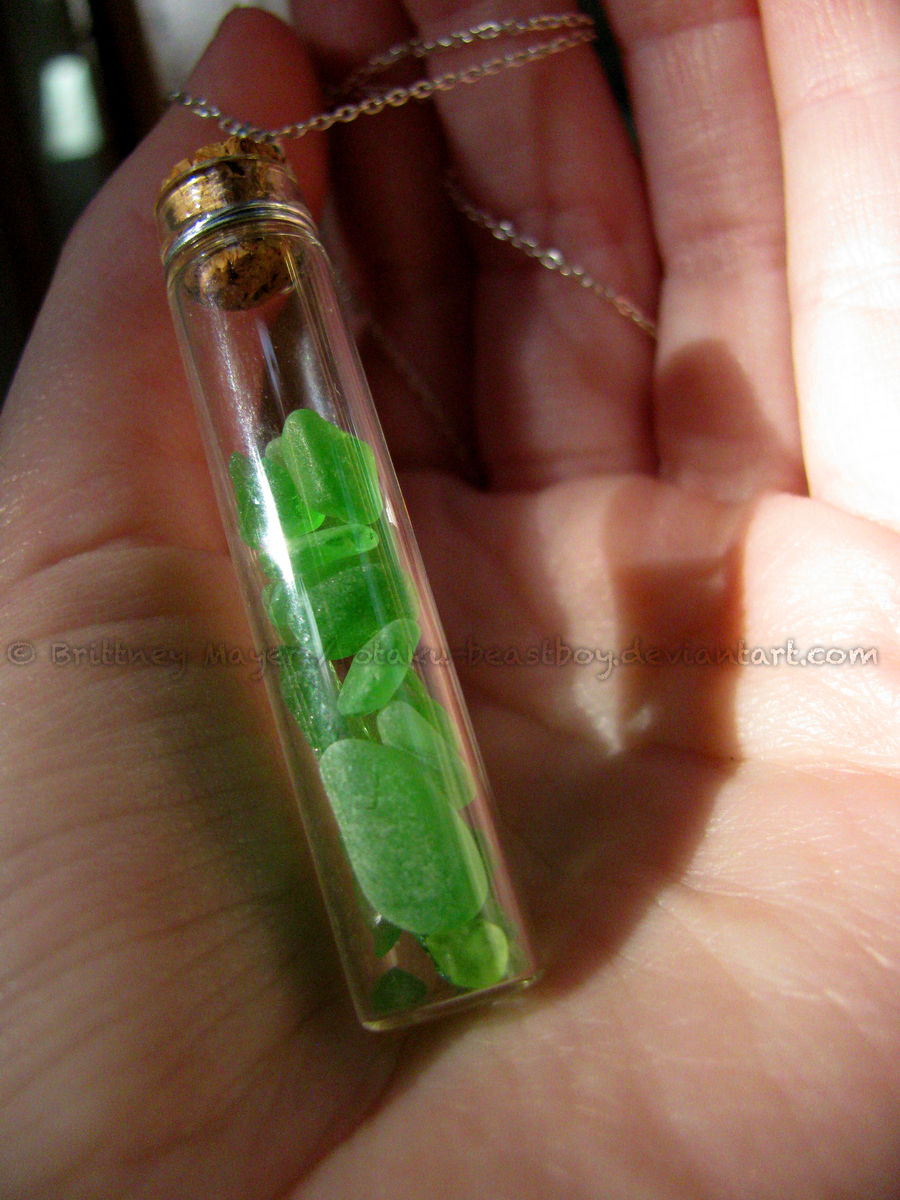 Sea Glass in a Bottle Pendant