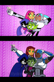 Teen Titans Go Selfie Redraw