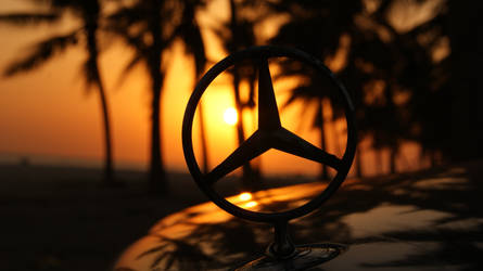 Merc in sunset