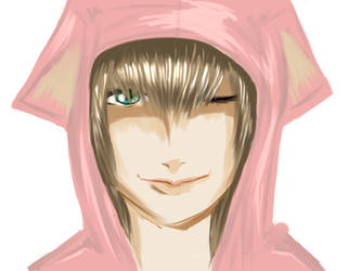 pink hoodie