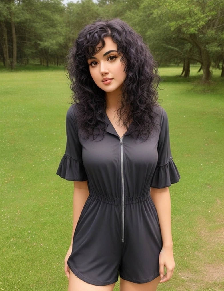 Deliberate 11 a beautiful ravenhaired woman in a p by AI-portraits on ...