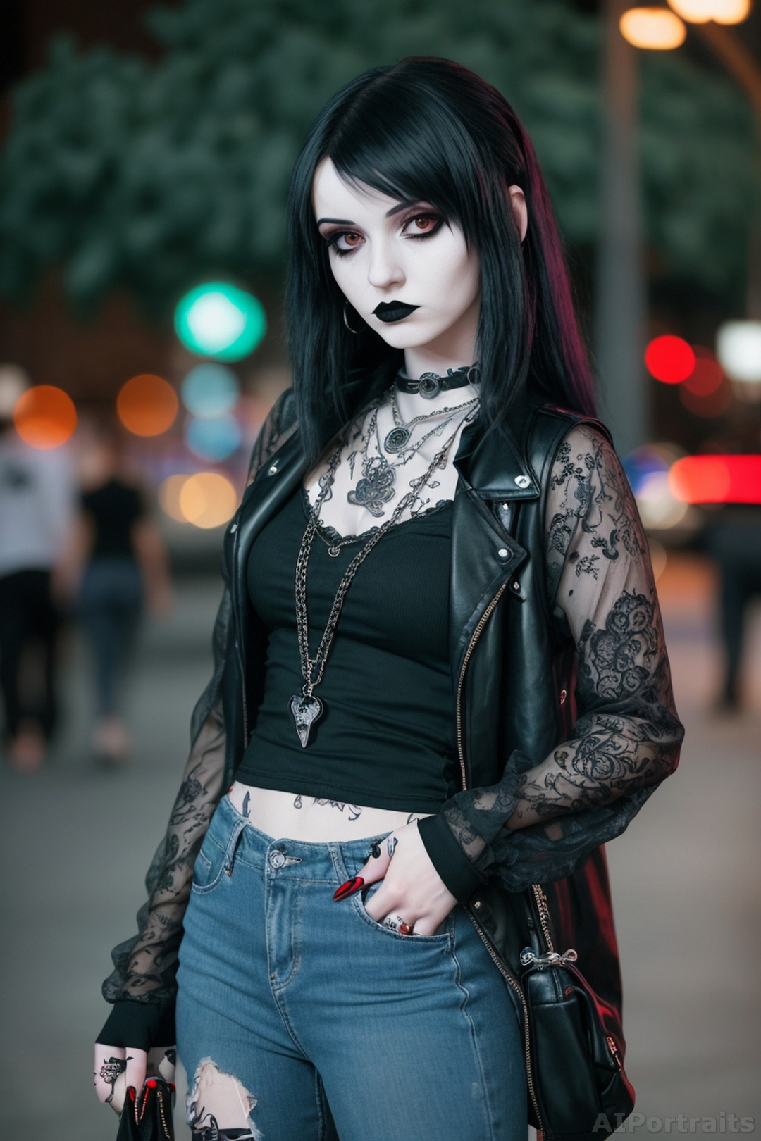 Sexy Goth 002 by AI-portraits on DeviantArt