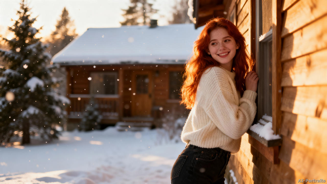 Winter Redhead 010 by AI-portraits on DeviantArt