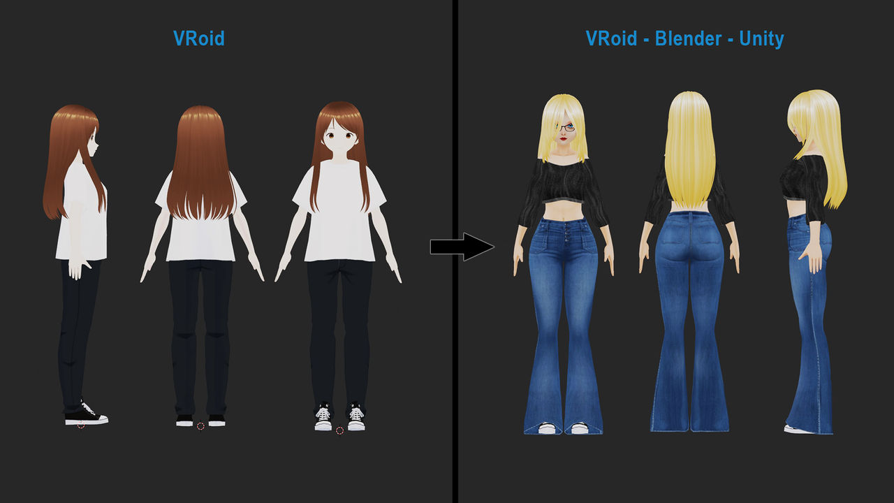 Vroid model manipulation in Blender and Unity by Gunnars on DeviantArt