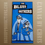 The blues brother spray painted on canvas
