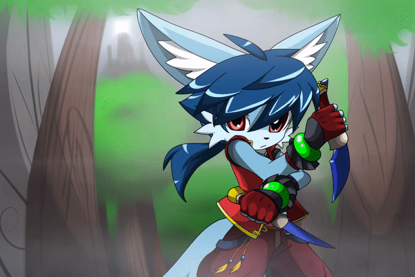 Neil the Blue Fennec splash art animation