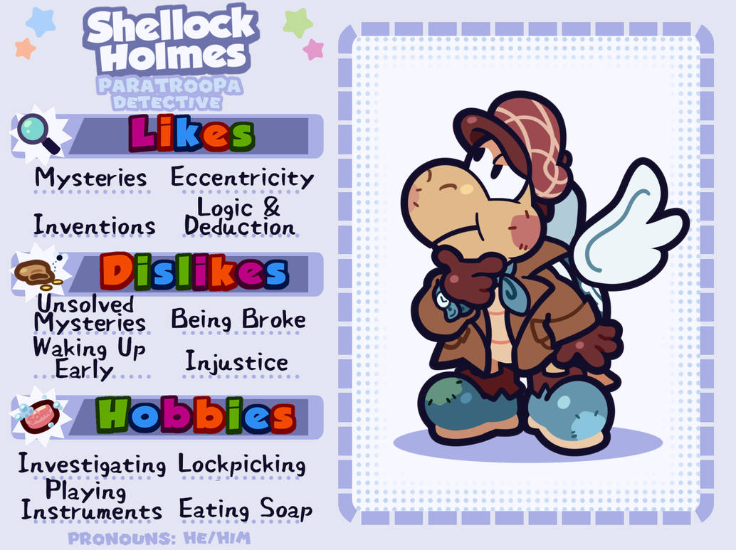 Character Profile : Shellock Holmes by MuzYoshi on DeviantArt