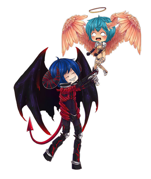 demon and angel