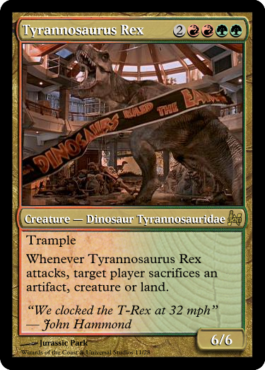 t rex mtg card Magic: the Gathering - Tyrranax (189) Indoraptor deals damage equal to its power to that player unless they sacrifice a nontoken creature. Tyrranax Rex | Phyrexia: All