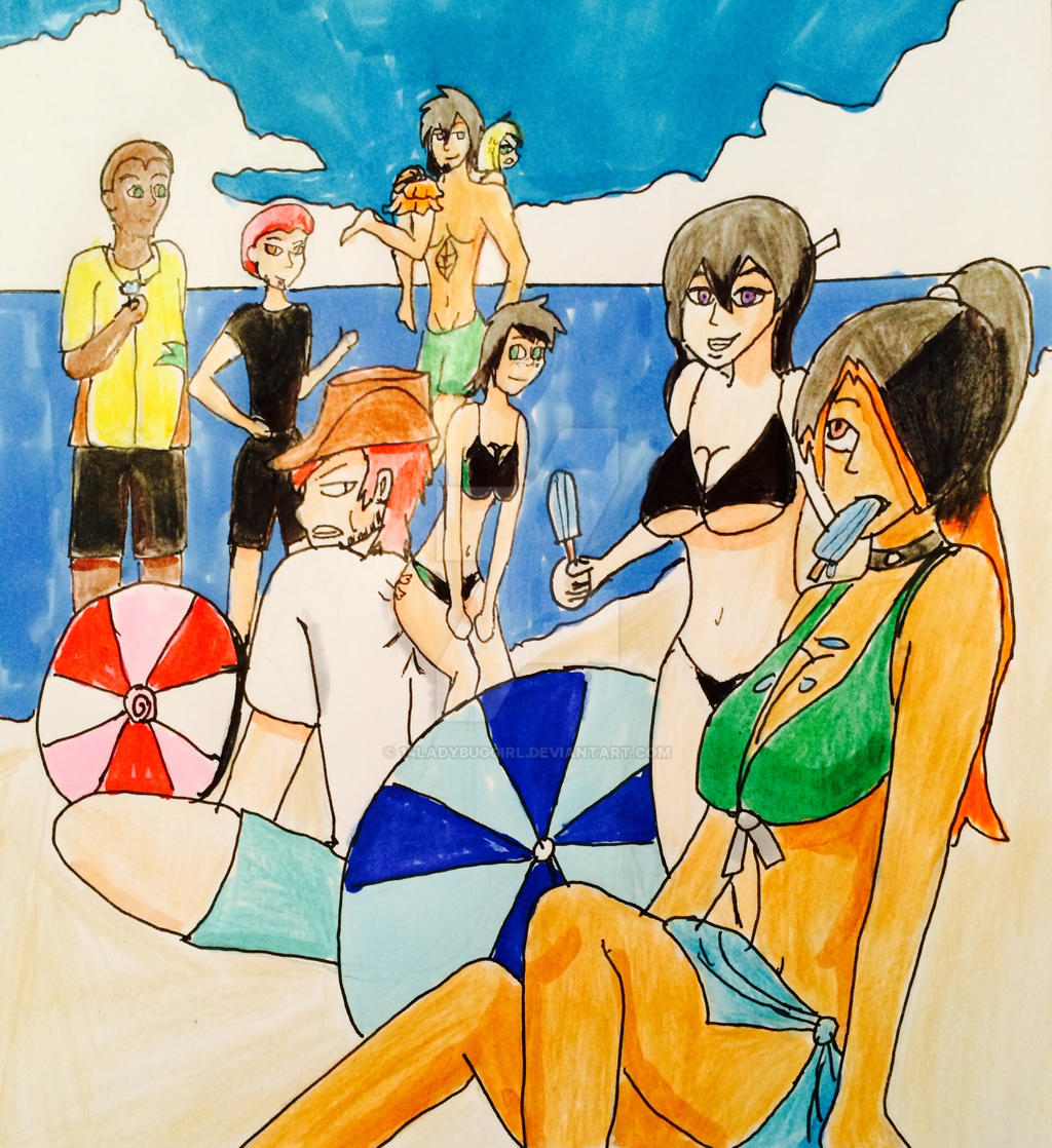 Day at the beach with some ocs