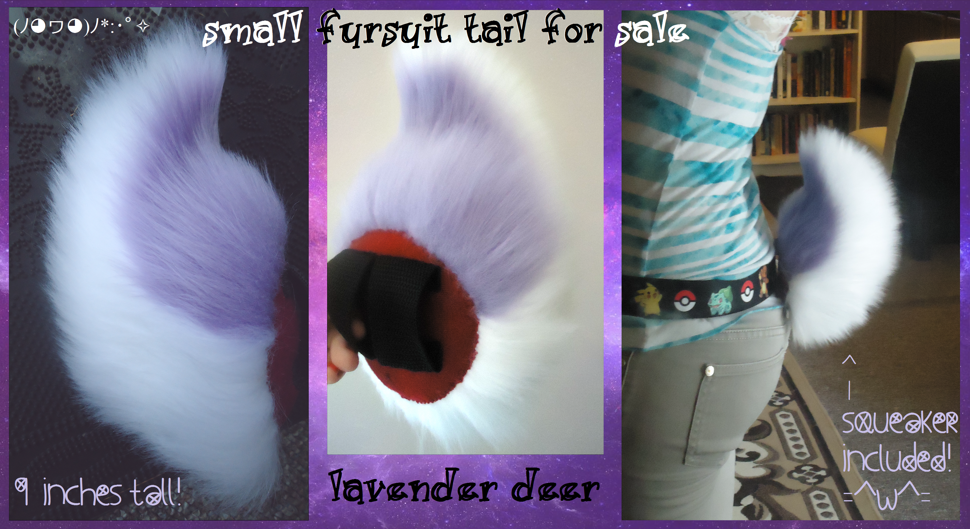 (sold) lavender deer/rabbit/goat tail