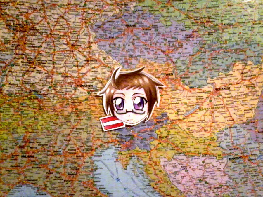 Austria-san in the map