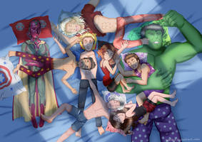Avengers AOU - Avengers + Vision sleep