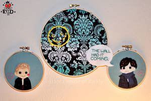 Sherlock: The Wall Had it Coming applique triptych