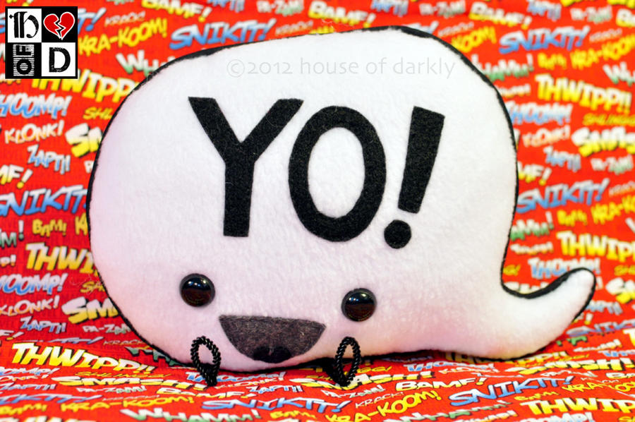 Speech Bubble plush prototype YO! by brokensymphony