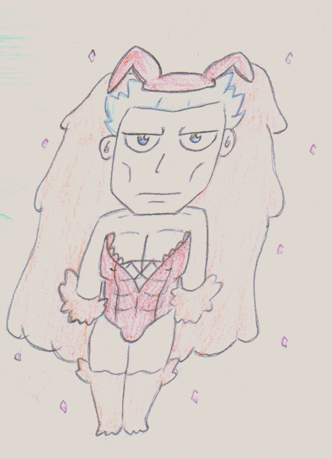 Cyrus in a Lopunny outfit