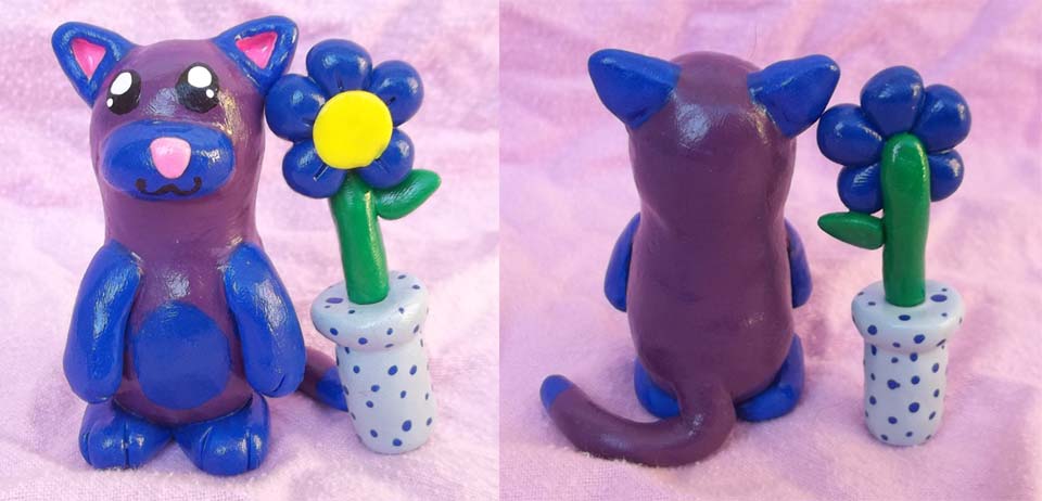 blue purple kitty