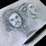 jon snow  and Daenerys Targaryen drawing