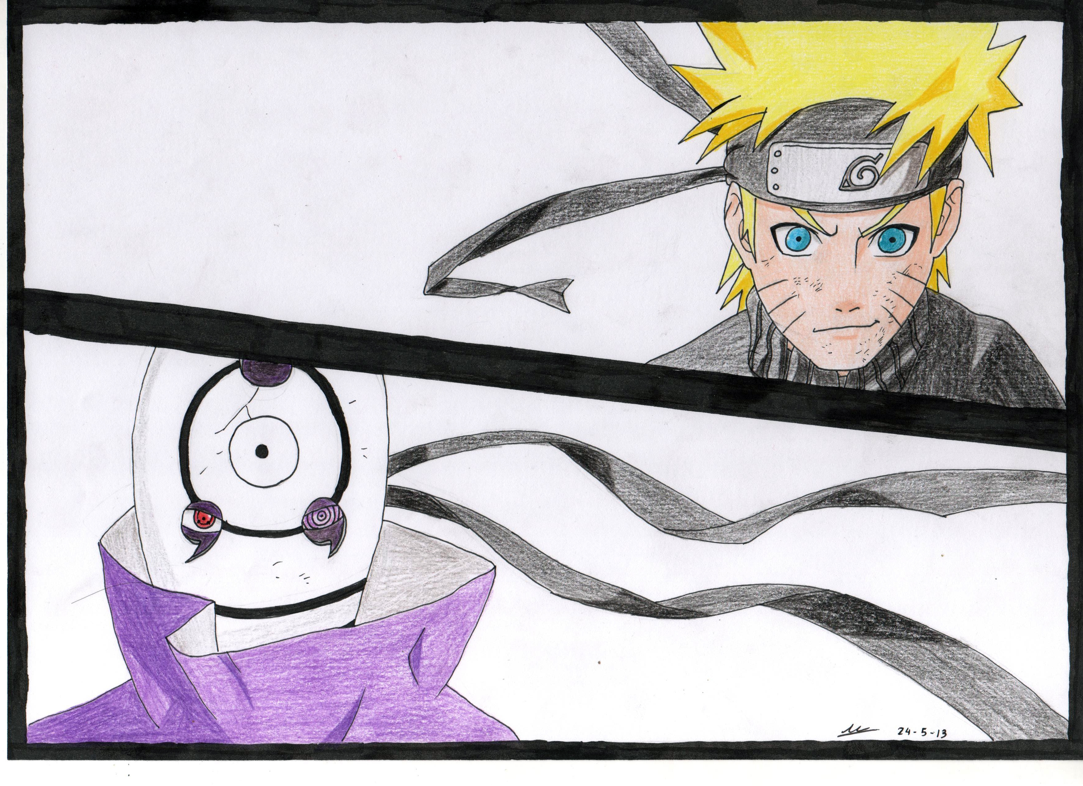 Nruto and Tobi (colored)