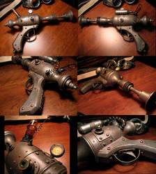 Retro Steampunk Raygun montage