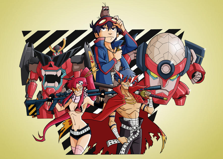 Lagann and the Trio! (Gurren Lagann Fanart) by CFTM512 on DeviantArt