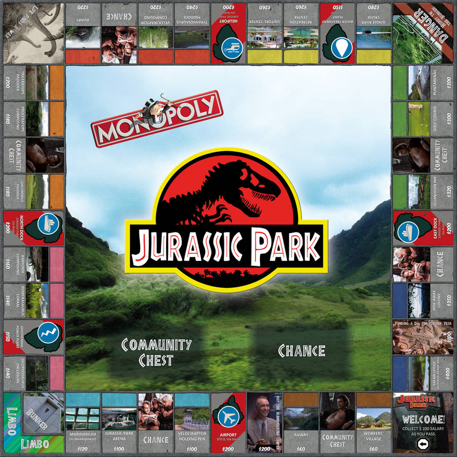 Jurassic Park Monopoly Board Game by Eschenfelder