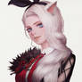 whitehair nekomimi girl pinup girl sell prints 3