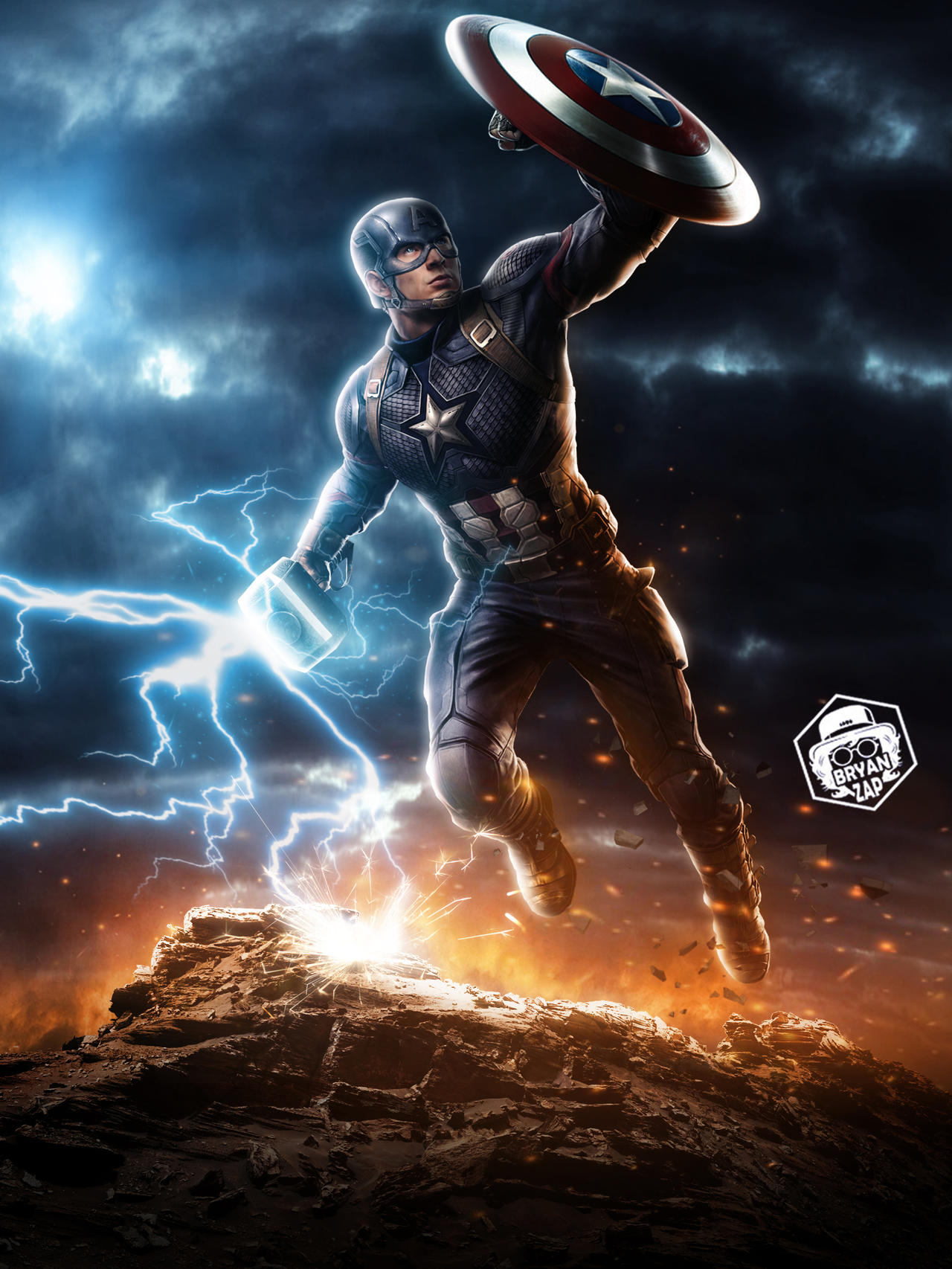 Captain America Mjolnir Art By Bryanzap On Deviantart