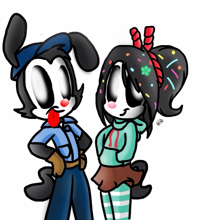 Vanallope and Fix-It Felix Jr.(Wakko and Yumi)