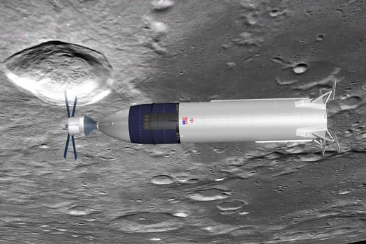 MPCV 'David' docked to Lunar lander 'Goliath'