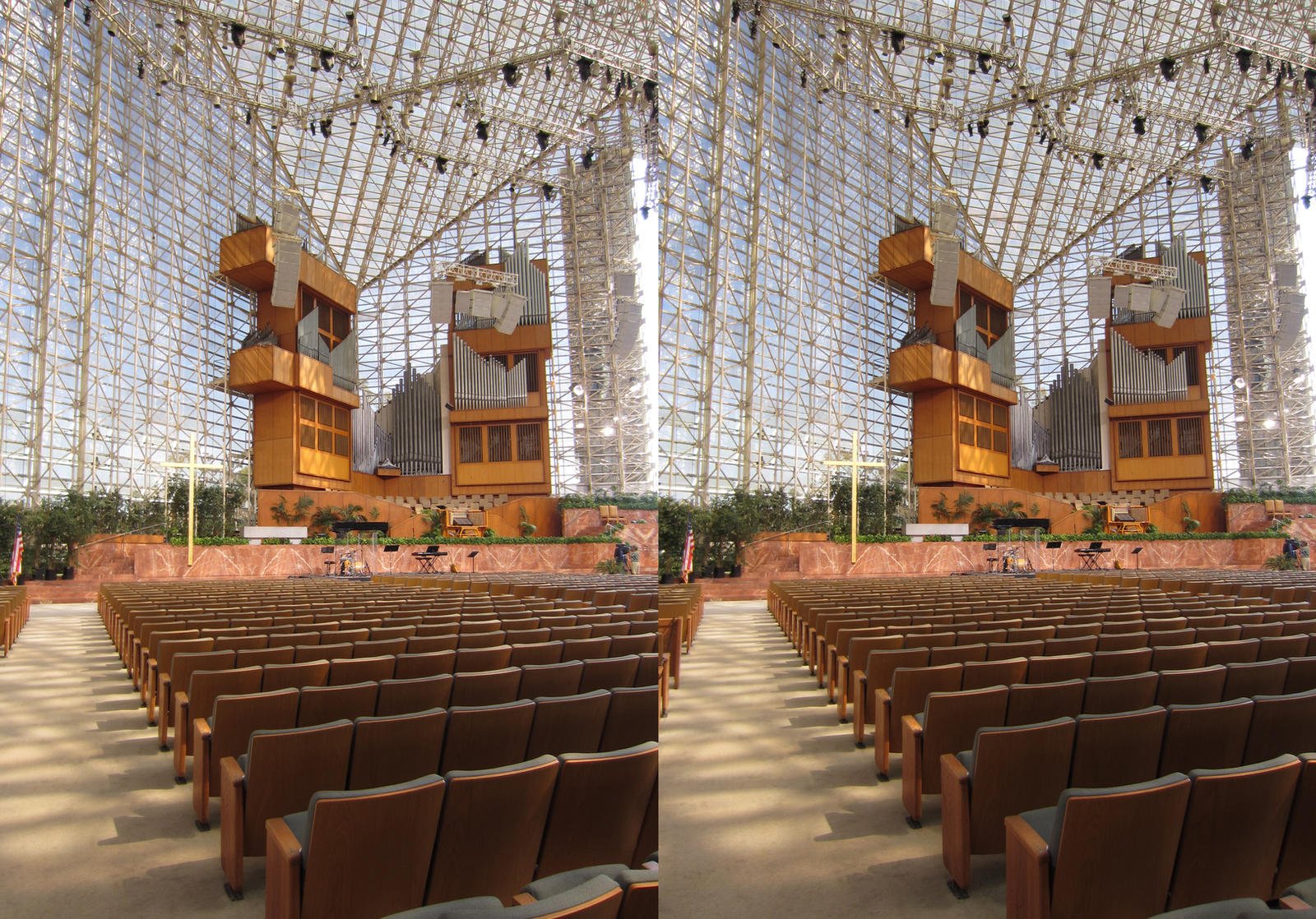 Stereograph - Crystal Cathedral Interior