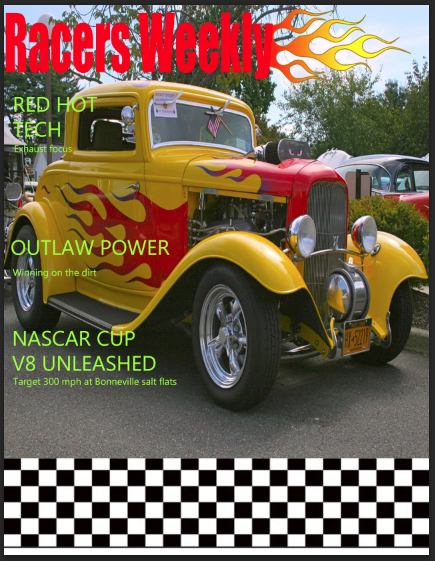 Race Car Magazine Cover