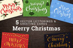FOR SALE - 5 Merry Christmas Cards and Lettering