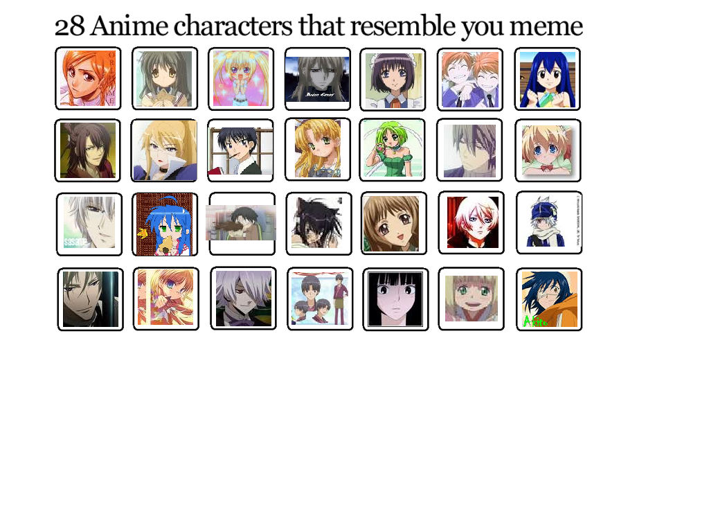 28 Anime Characters That Resemble You Meme B by chickyhannah on DeviantArt