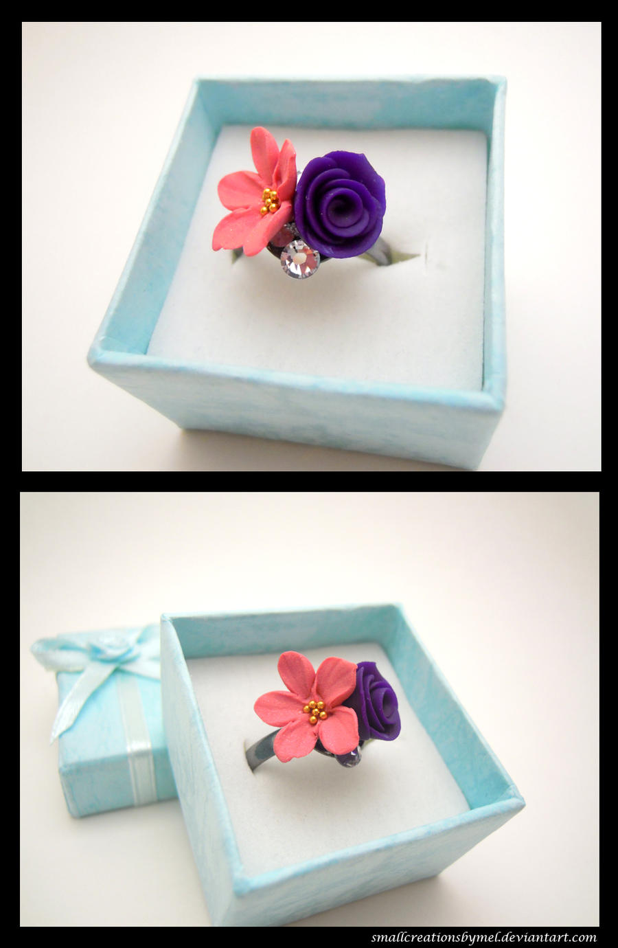 Pink Purple Flower Ring