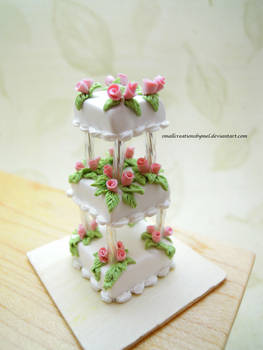 Pink Rose Wedding Cake