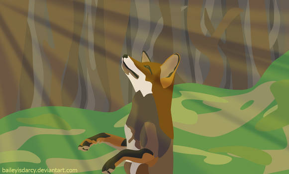 Red fox cartoonised