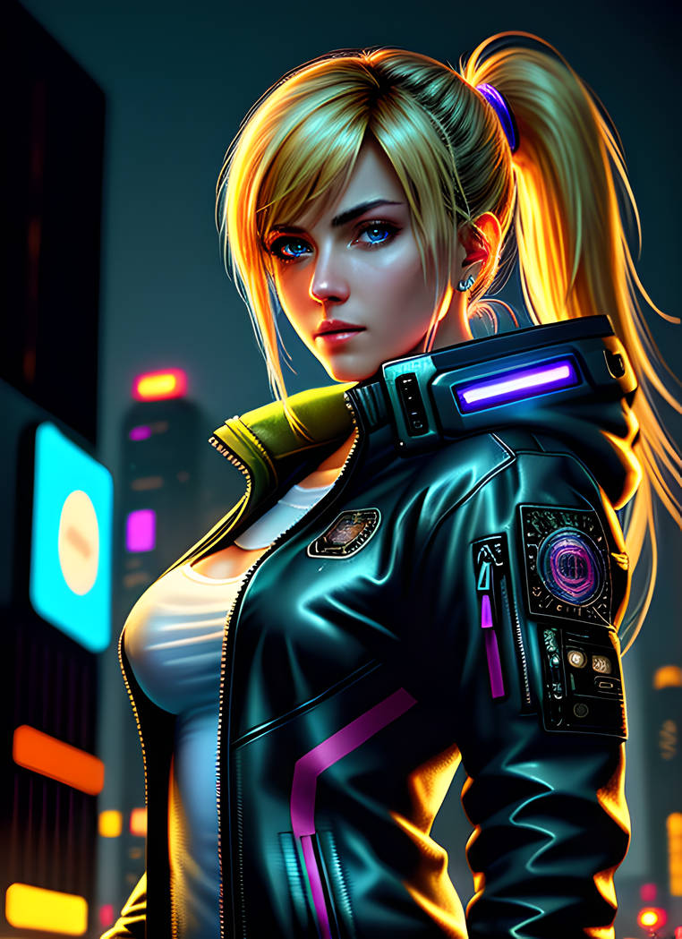 Samus At Computer Cyberpunk Samus by Zeta84 on DeviantArt
