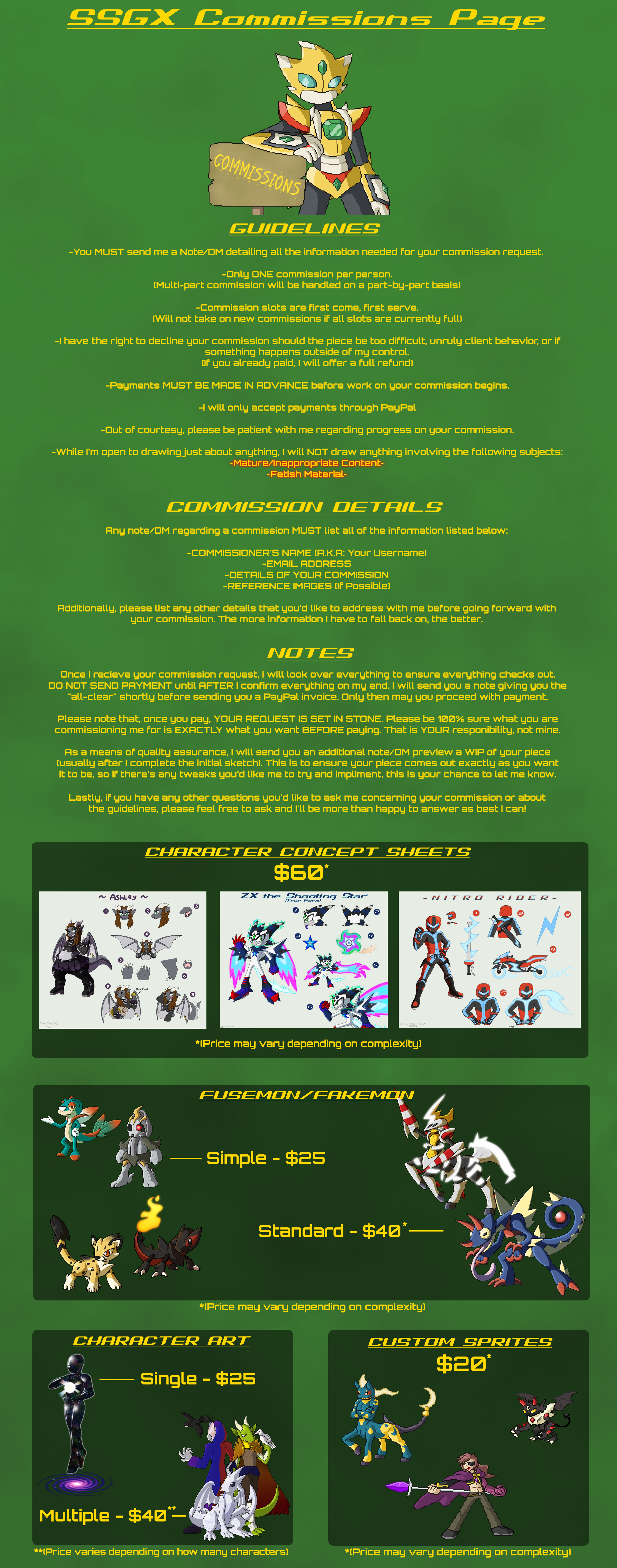 SSGX Official Commissions Page