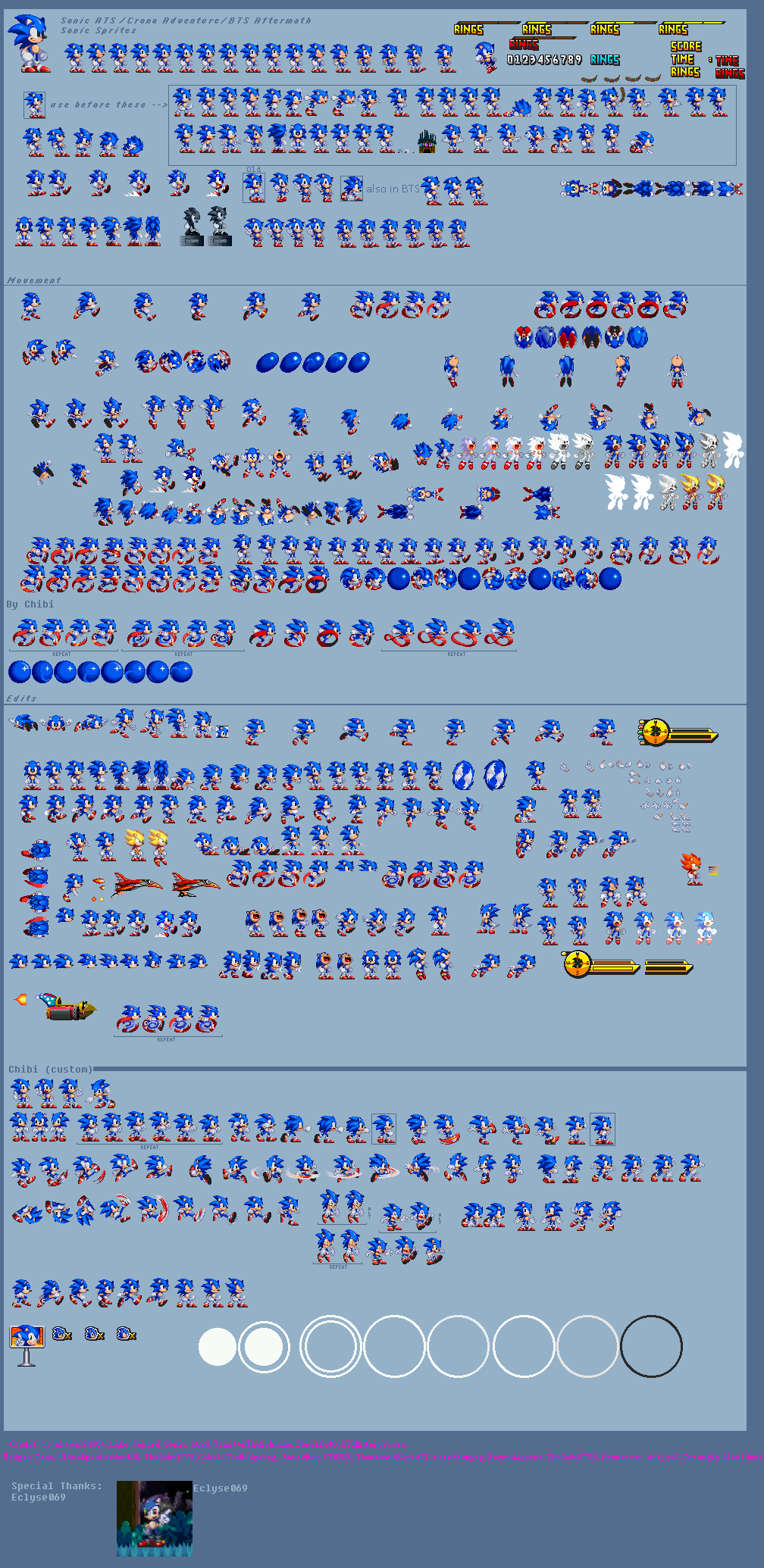 Mini Sheet Of Modgen Classic Sonic Custom Sprites by MekanTheGuy