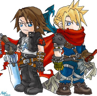 Leon and Cloud--Chibi Style