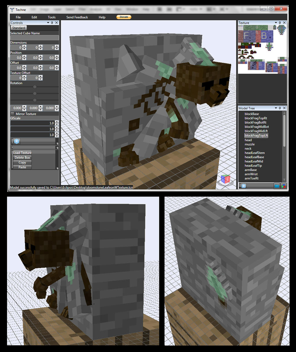 Minecraft Zombie Leafeon Mob model 2.0 by FuzzyAcornIndustries on DeviantArt