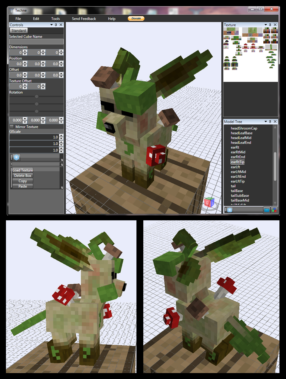 Minecraft Zombie Leafeon Mob Model 2 0 By Fuzzyacornindustries On Deviantart