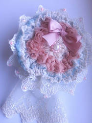 Pink and Blue brooch 2