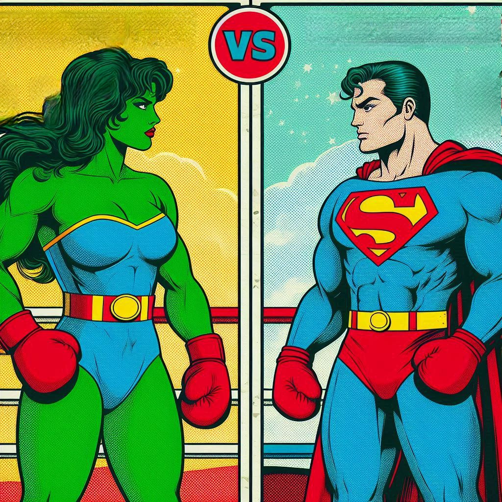 Hulk Boxing Superman vs She-Hulk boxing match cover by winsonn on DeviantArt
