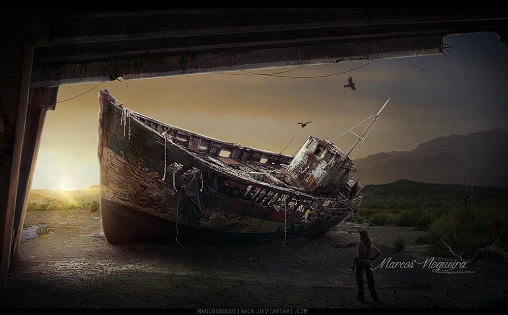 Boat in ruins by marcosnogueiracb