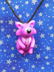 Magenta Wolf Cub Necklace