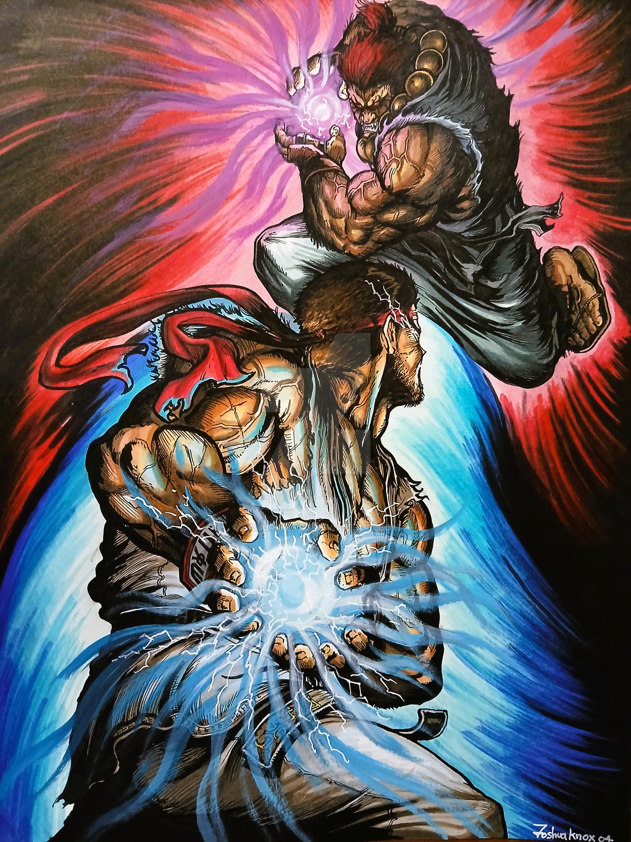 Akuma Ryu Rivalry My Ryu vs Akuma original fanart by SamuraiKNOX on DeviantArt