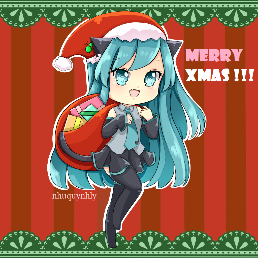 Merry Xmas from neko Miku !